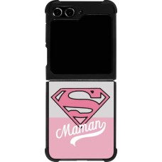 Samsung Galaxy Z Flip5 Case Hülle - Silikon schwarz Mom 2024 Super hero maman