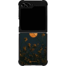 Samsung Galaxy Z Flip5 Case Hülle - Silikon schwarz Moon Flowers