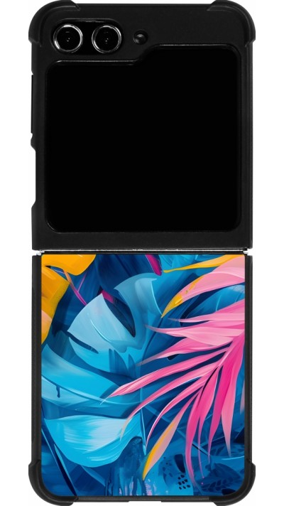 Samsung Galaxy Z Flip5 Case Hülle - Silikon schwarz Palms Blue