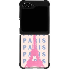 Samsung Galaxy Z Flip5 Case Hülle - Silikon schwarz Paris Pink Print