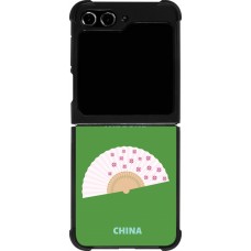 Samsung Galaxy Z Flip5 Case Hülle - Silikon schwarz Pop Summer Destination Shanghai