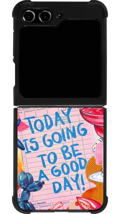 Samsung Galaxy Z Flip5 Case Hülle - Silikon schwarz Preppy Today is Going to be a good day