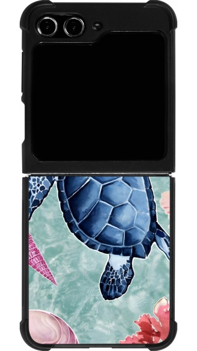 Samsung Galaxy Z Flip5 Case Hülle - Silikon schwarz Preppy Turtle