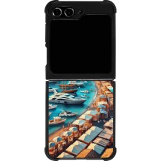 Samsung Galaxy Z Flip5 Case Hülle - Silikon schwarz Saint-Tropez Strand