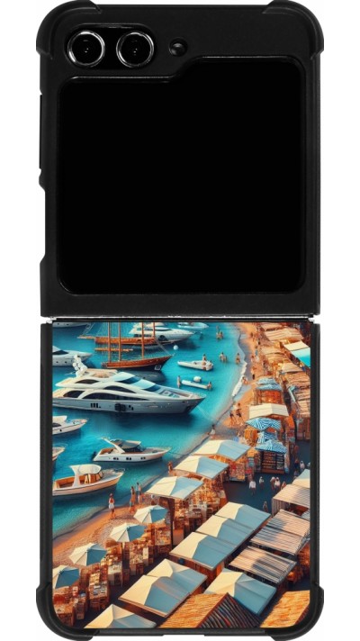 Samsung Galaxy Z Flip5 Case Hülle - Silikon schwarz Saint-Tropez Strand