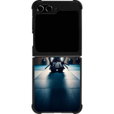 Samsung Galaxy Z Flip5 Case Hülle - Silikon schwarz Samurai im Gebet