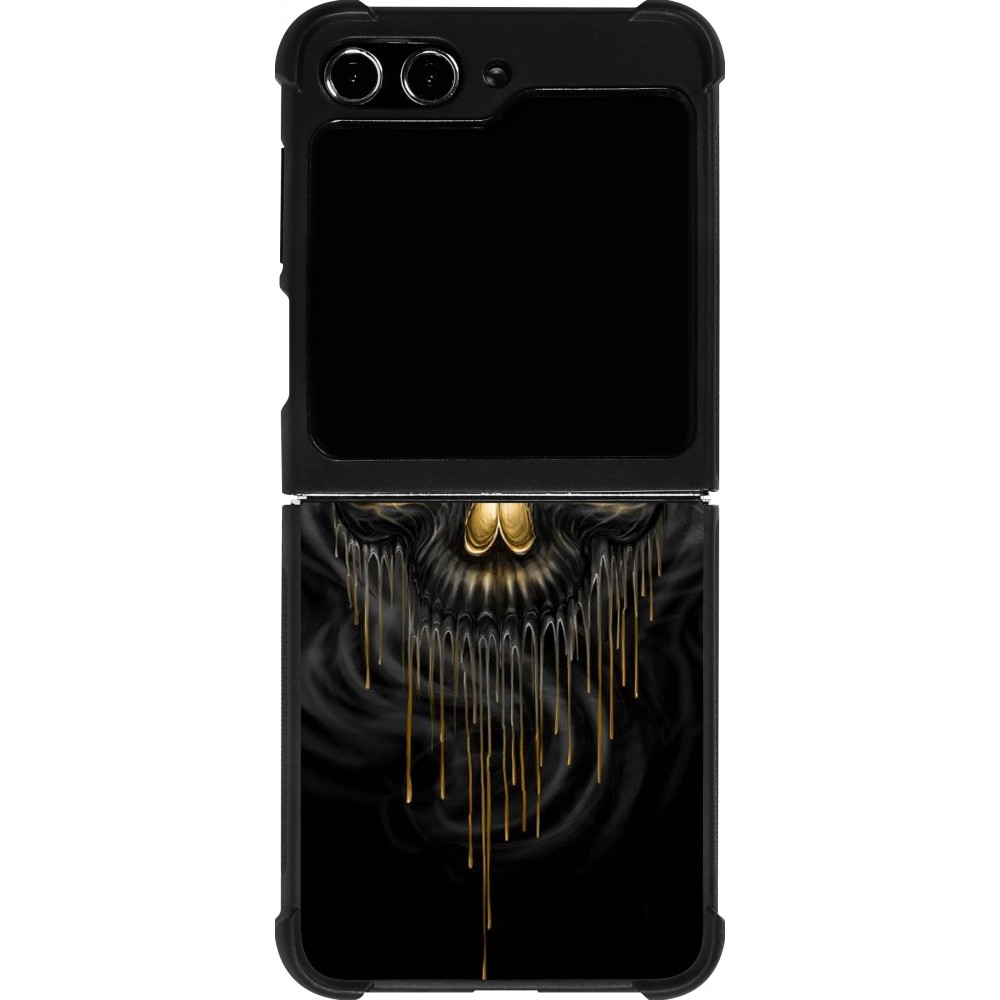 Samsung Galaxy Z Flip5 Case Hülle - Silikon schwarz Skull 02