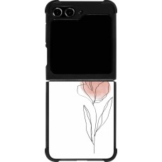 Samsung Galaxy Z Flip5 Case Hülle - Silikon schwarz Spring 23 minimalist flower