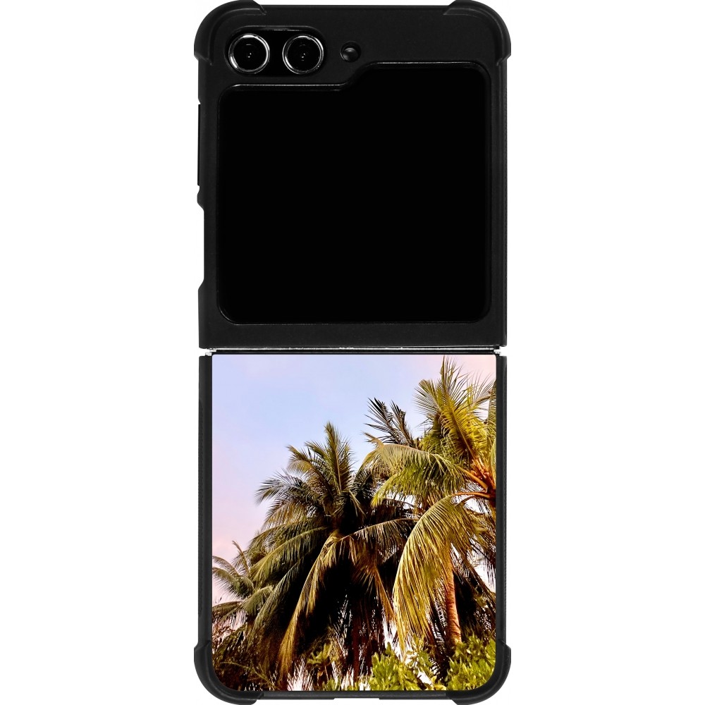 Samsung Galaxy Z Flip5 Case Hülle - Silikon schwarz Summer 2023 palm tree vibe