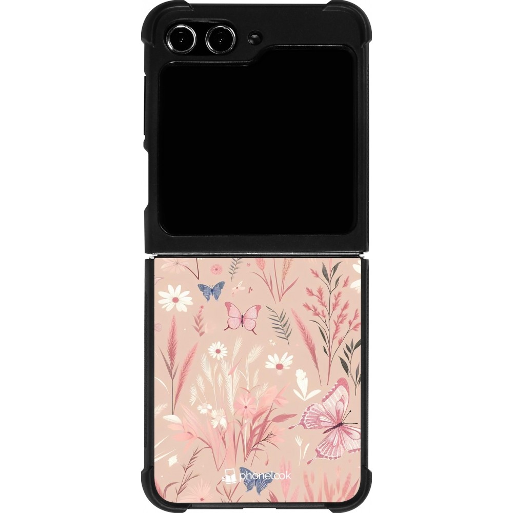 Samsung Galaxy Z Flip5 Case Hülle - Silikon schwarz Sommer Pastellmuster