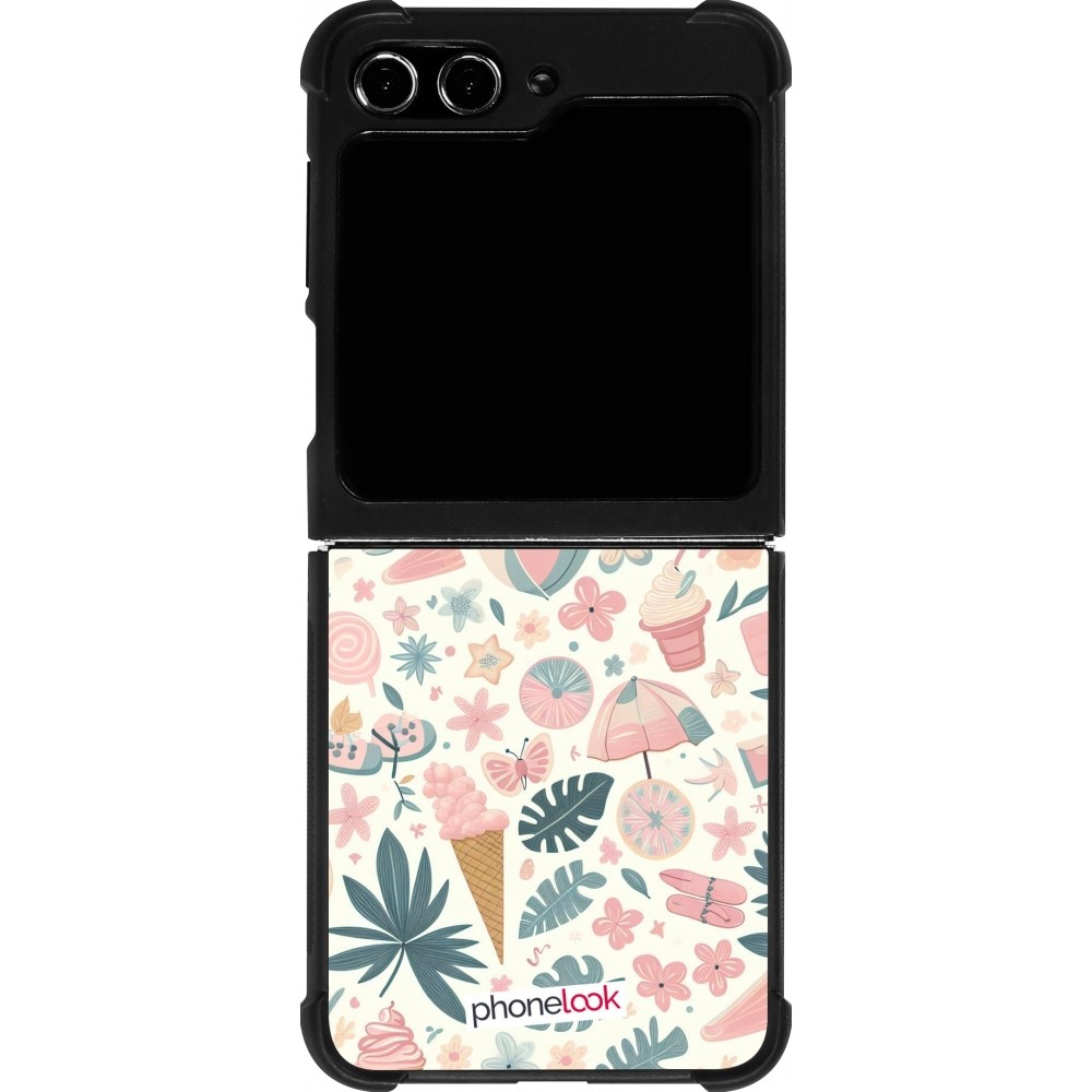 Samsung Galaxy Z Flip5 Case Hülle - Silikon schwarz Sommer Pink Muster