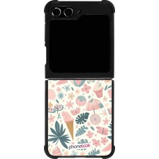 Samsung Galaxy Z Flip5 Case Hülle - Silikon schwarz Sommer Pink Muster