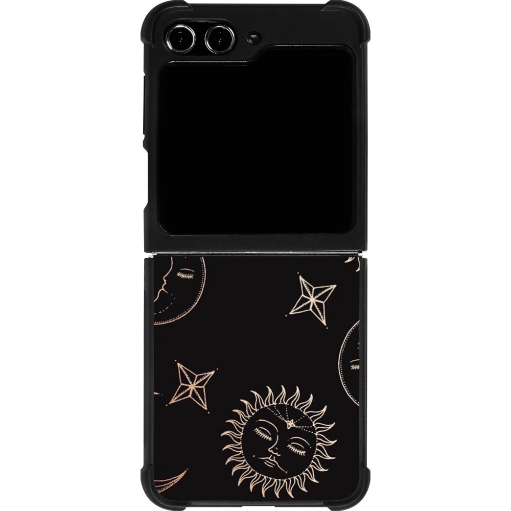 Samsung Galaxy Z Flip5 Case Hülle - Silikon schwarz Suns and Moons