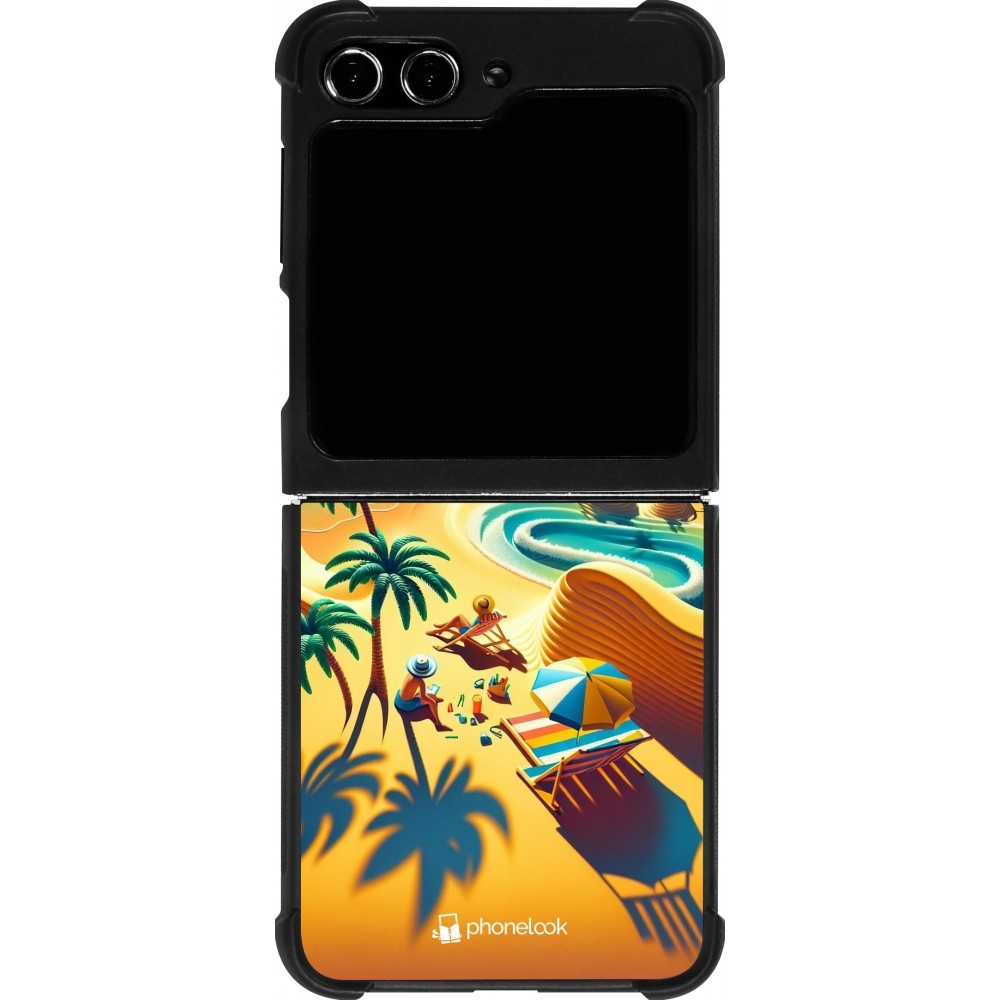 Samsung Galaxy Z Flip5 Case Hülle - Silikon schwarz Sonnenuntergang Brise