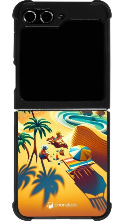 Samsung Galaxy Z Flip5 Case Hülle - Silikon schwarz Sonnenuntergang Brise