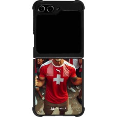 Samsung Galaxy Z Flip5 Case Hülle - Silikon schwarz Schweizer Fan Euro 2024