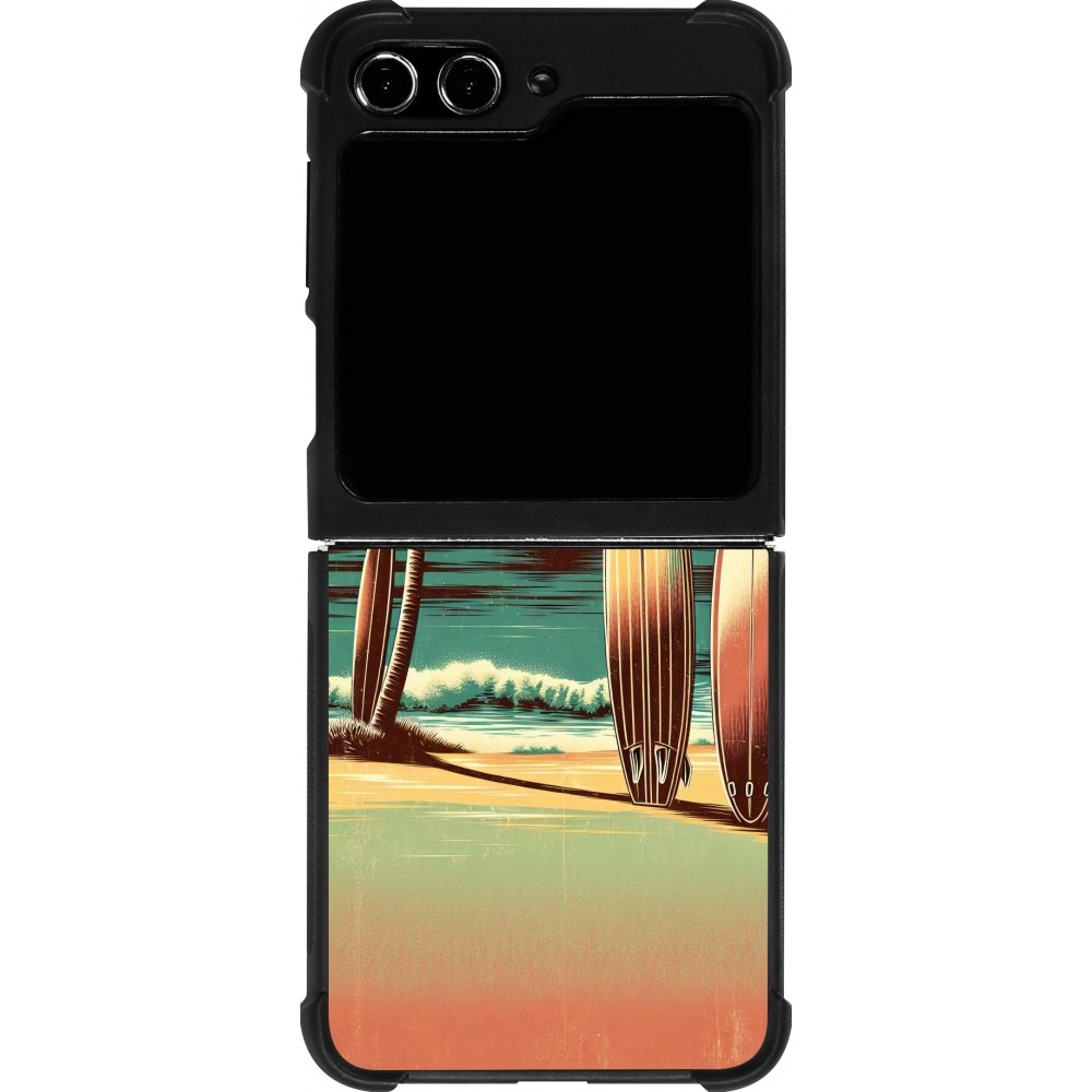 Samsung Galaxy Z Flip5 Case Hülle - Silikon schwarz Surf Paradise