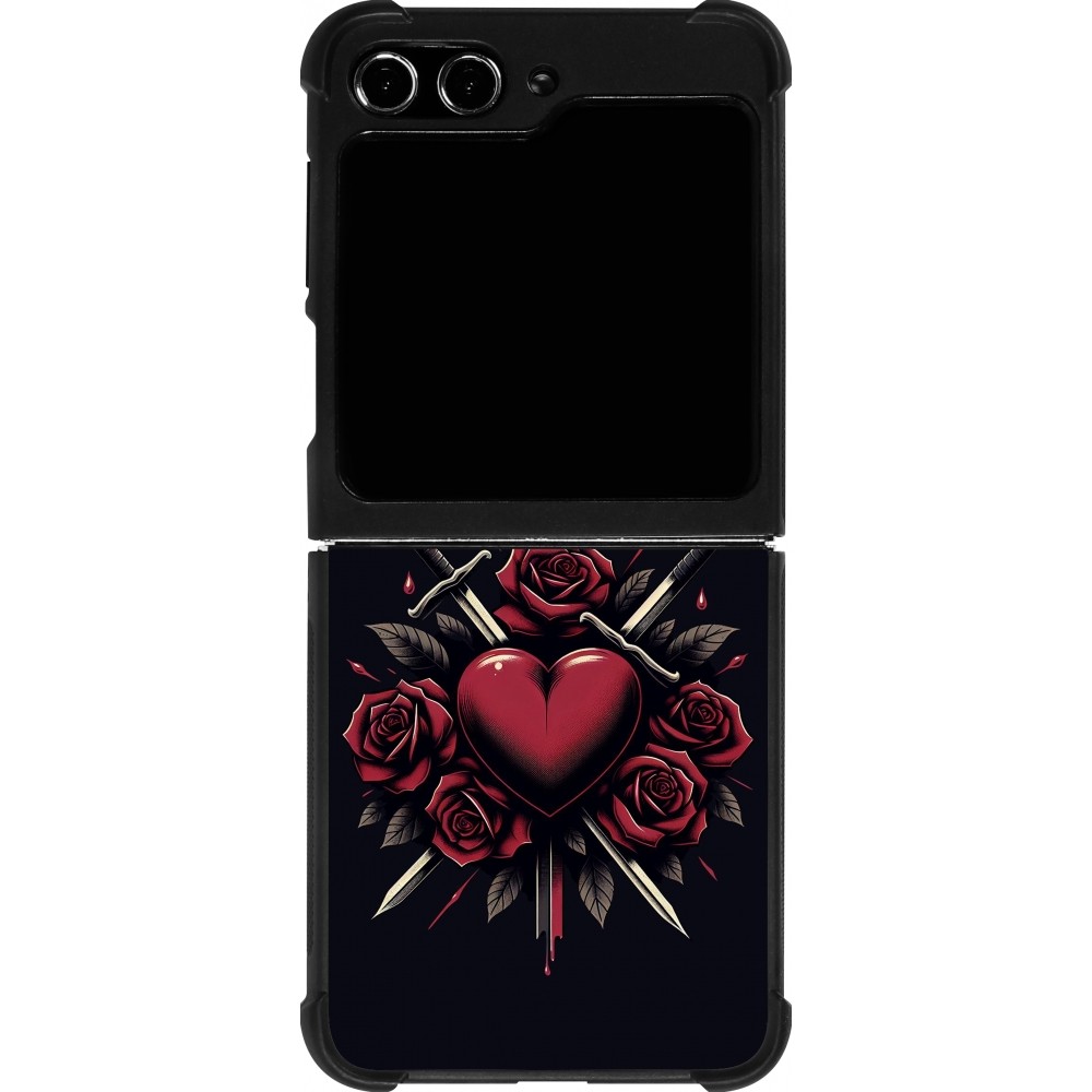 Samsung Galaxy Z Flip5 Case Hülle - Silikon schwarz Valentine 2024 gothic love