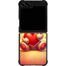 Samsung Galaxy Z Flip5 Case Hülle - Silikon schwarz Valentin 2024 Teddy Liebe