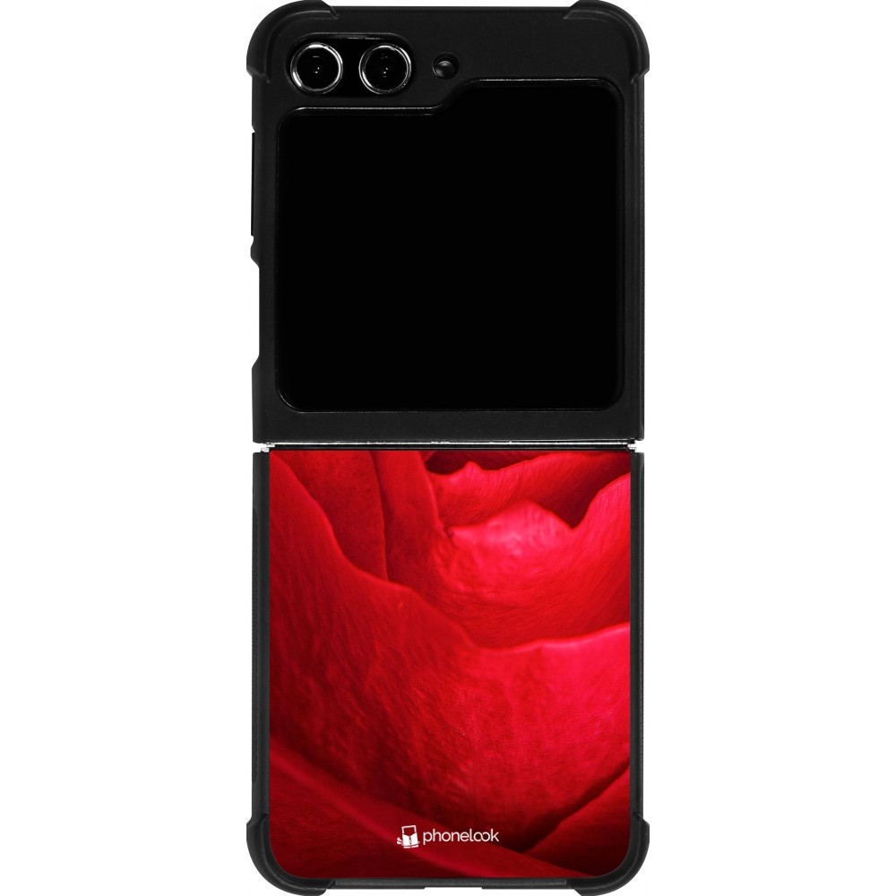 Samsung Galaxy Z Flip5 Case Hülle - Silikon schwarz Valentine 2022 Rose