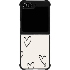 Samsung Galaxy Z Flip5 Case Hülle - Silikon schwarz Valentine 2023 minimalist hearts