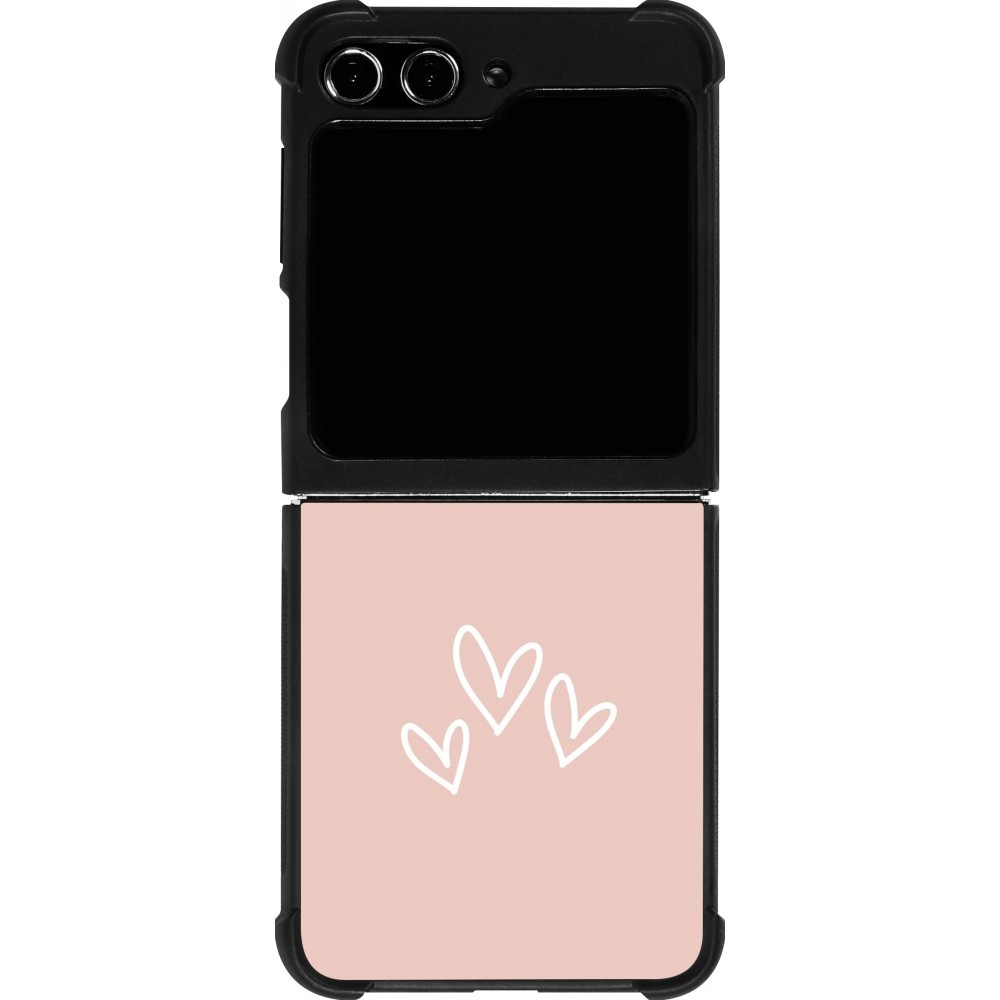 Samsung Galaxy Z Flip5 Case Hülle - Silikon schwarz Valentine 2023 three minimalist hearts