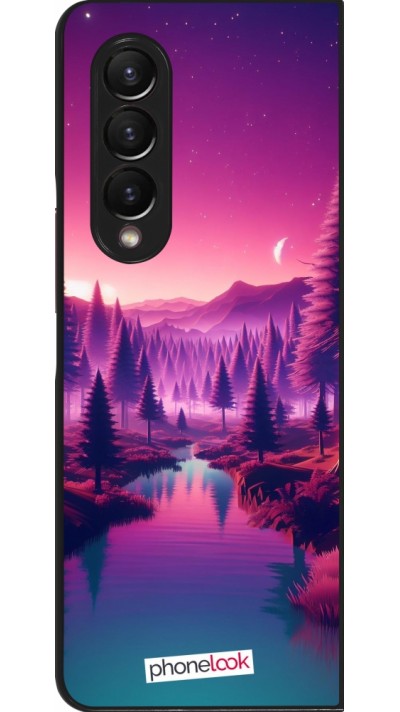 Coque Samsung Galaxy Z Fold3 5G - Paysage Violet-Rose