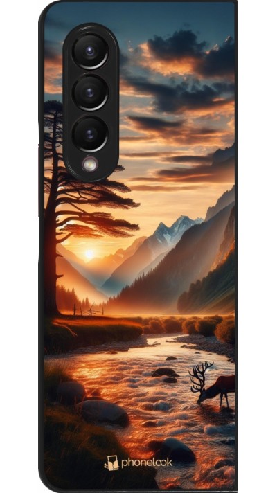 Samsung Galaxy Z Fold3 5G Case Hülle - Tal Sonnenuntergang Hirsch Baum