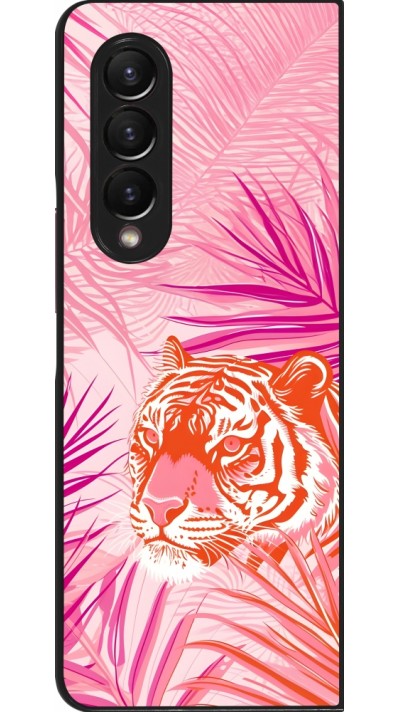 Samsung Galaxy Z Fold4 Case Hülle - Tiger Palmen rosa