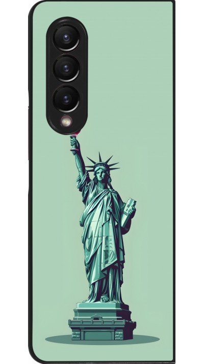 Coque Samsung Galaxy Z Fold4 - Wine Statue de la liberté avec un verre de vin