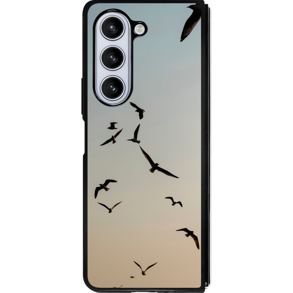 Samsung Galaxy Z Fold5 Case Hülle - Silikon schwarz Autumn 22 flying birds shadow