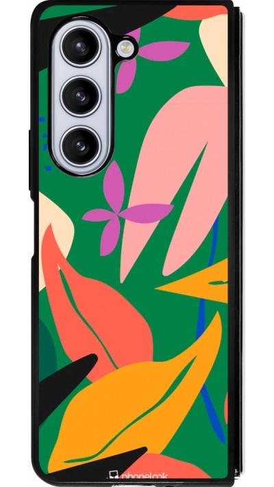 Samsung Galaxy Z Fold5 Case Hülle - Silikon schwarz Abstract Jungle