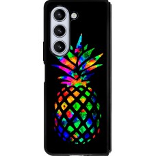 Samsung Galaxy Z Fold5 Case Hülle - Silikon schwarz Ananas Multi-colors