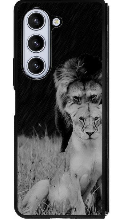 Samsung Galaxy Z Fold5 Case Hülle - Silikon schwarz Angry lions