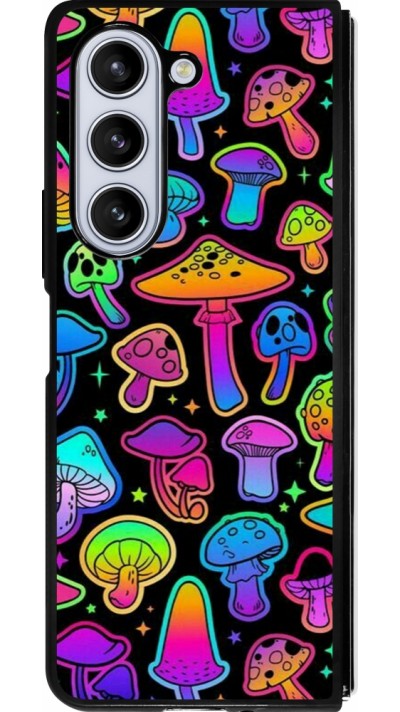 Coque Samsung Galaxy Z Fold5 - Silicone rigide noir Autumn 2024 magic mushrooms