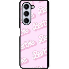 Samsung Galaxy Z Fold5 Case Hülle - Silikon schwarz Barbie light pink pattern