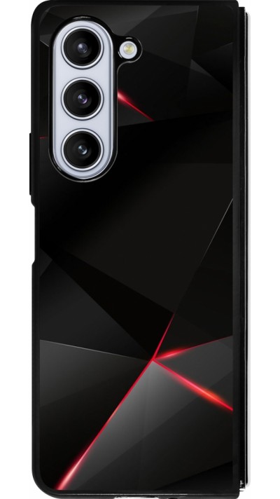 Samsung Galaxy Z Fold5 Case Hülle - Silikon schwarz Black Red Lines