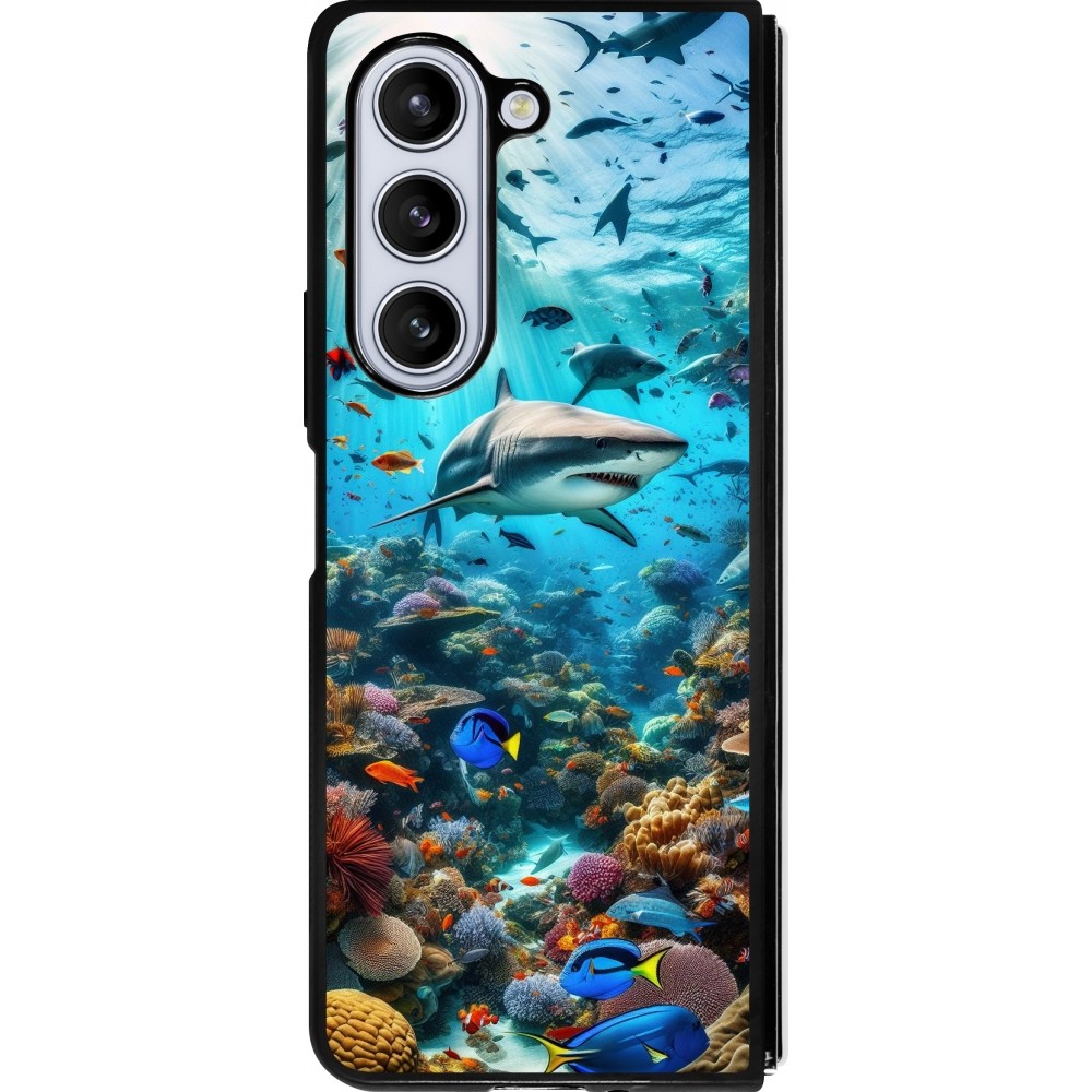 Samsung Galaxy Z Fold5 Case Hülle - Silikon schwarz Bora Bora Meer und Wunder