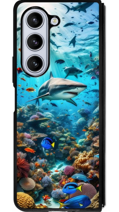 Samsung Galaxy Z Fold5 Case Hülle - Silikon schwarz Bora Bora Meer und Wunder