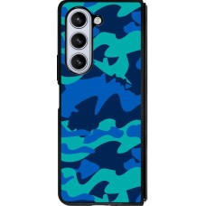 Samsung Galaxy Z Fold5 Case Hülle - Silikon schwarz Camo Blue