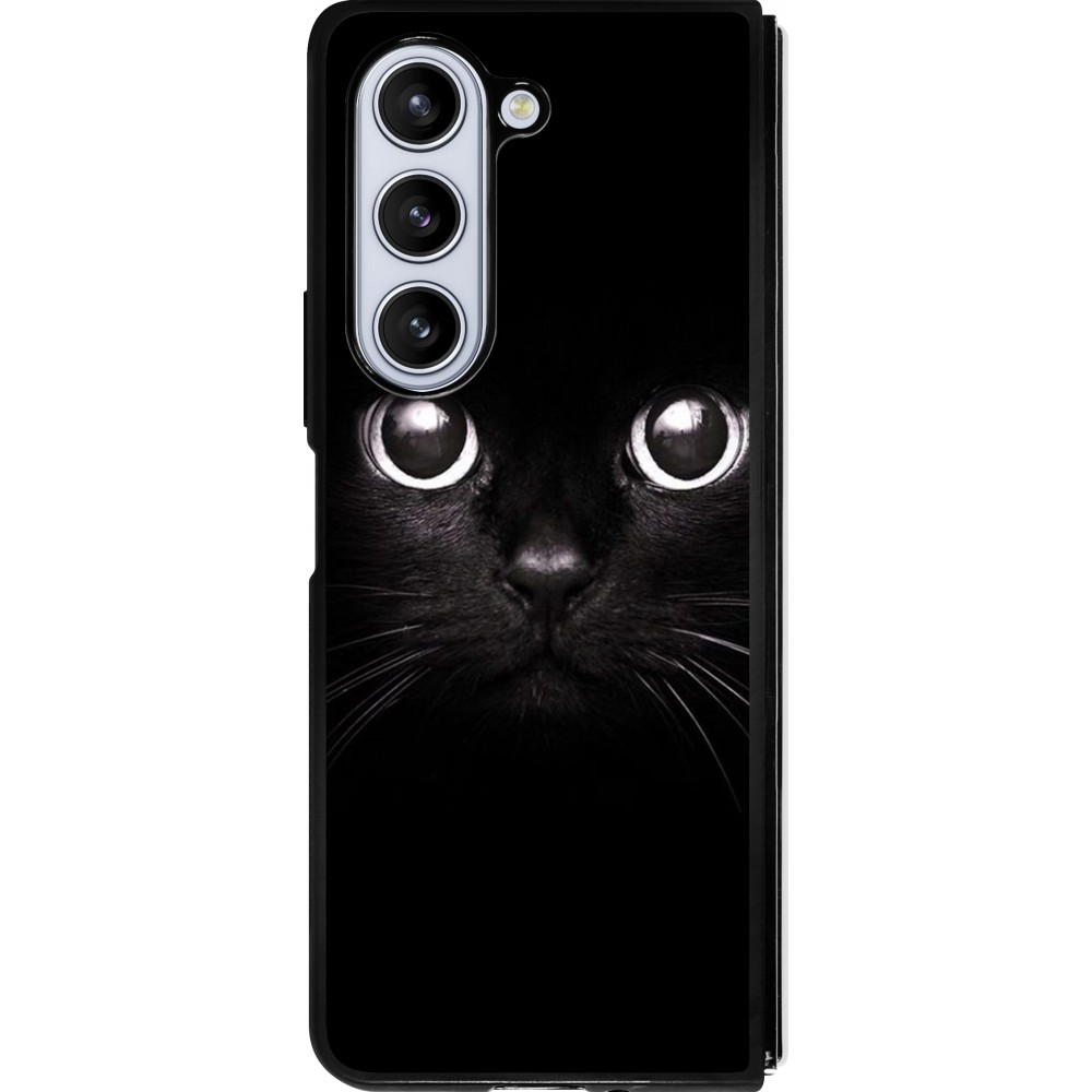 Samsung Galaxy Z Fold5 Case Hülle - Silikon schwarz Cat eyes