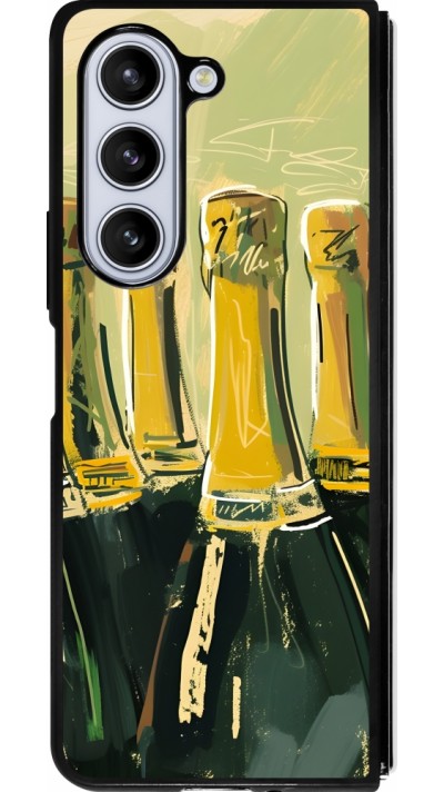 Samsung Galaxy Z Fold5 Case Hülle - Silikon schwarz Champagne Malerei