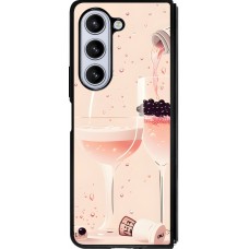 Samsung Galaxy Z Fold5 Case Hülle - Silikon schwarz Champagne Pouring Pink