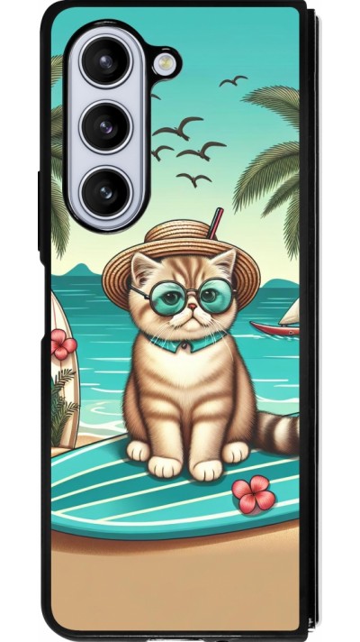 Samsung Galaxy Z Fold5 Case Hülle - Silikon schwarz Chat Surf Stil