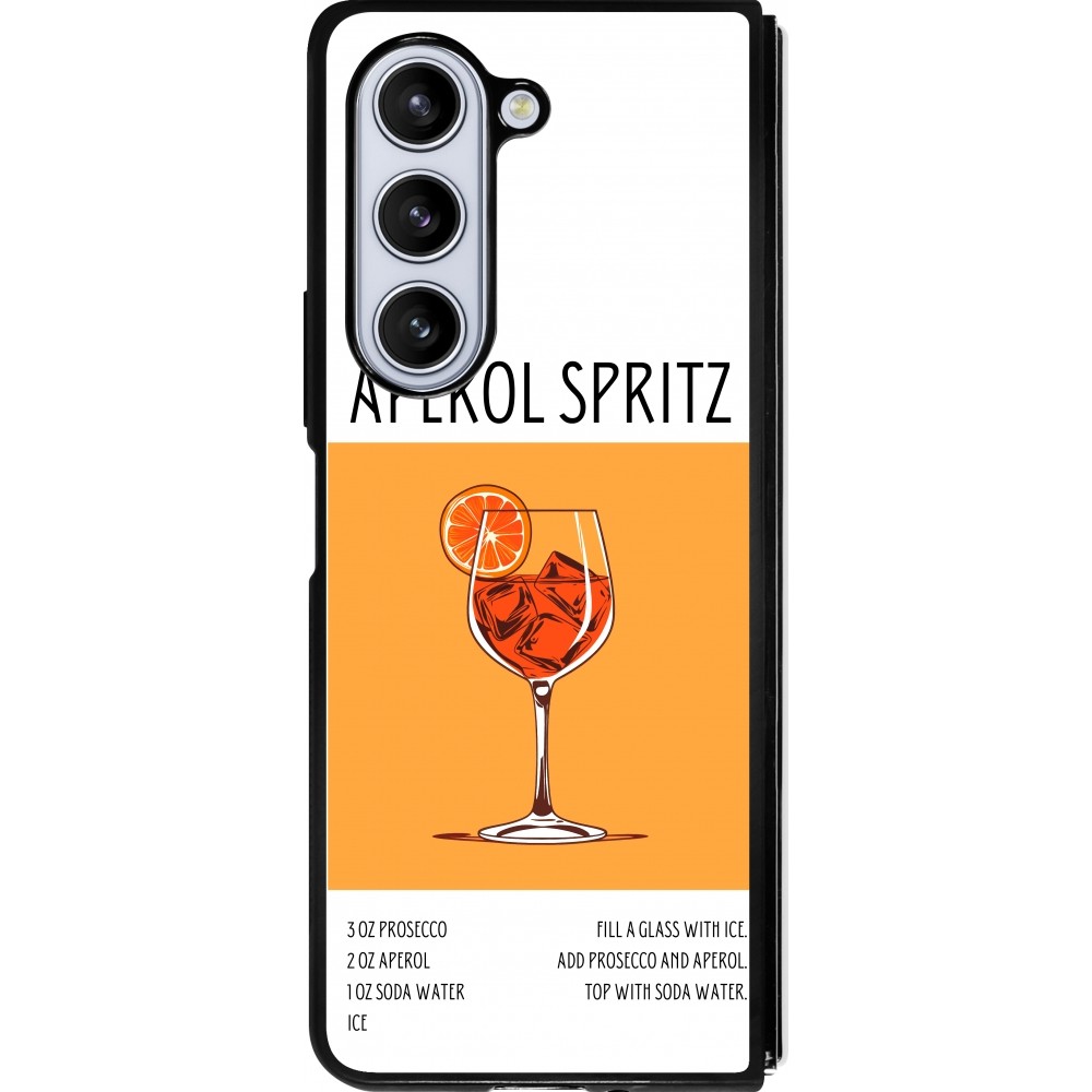 Samsung Galaxy Z Fold5 Case Hülle - Silikon schwarz Cocktail Rezept Aperol Spritz