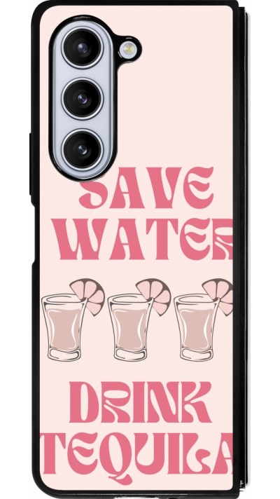 Samsung Galaxy Z Fold5 Case Hülle - Silikon schwarz Cocktail Save Water Drink Tequila