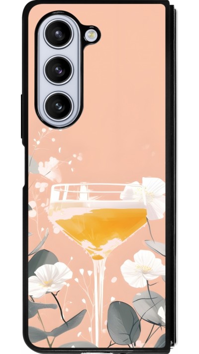 Samsung Galaxy Z Fold5 Case Hülle - Silikon schwarz Cocktail Flowers