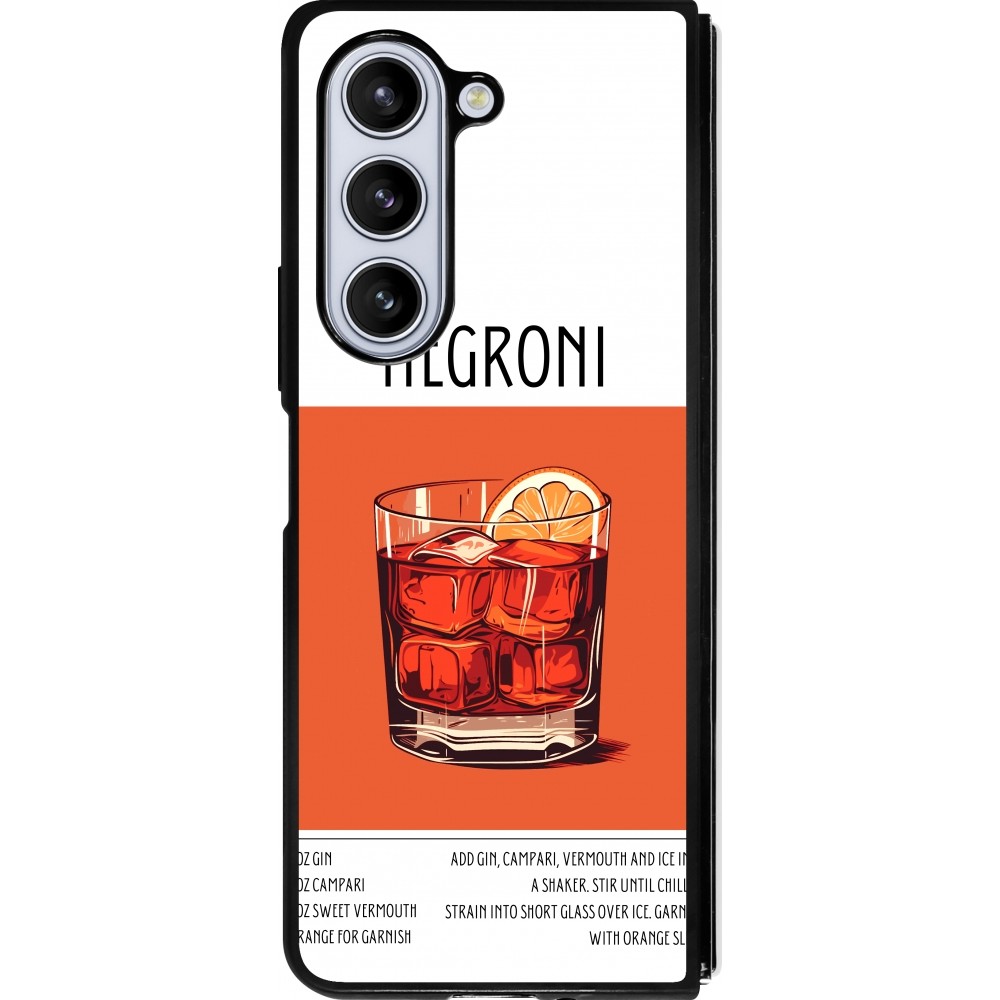 Samsung Galaxy Z Fold5 Case Hülle - Silikon schwarz Cocktail Rezept Negroni