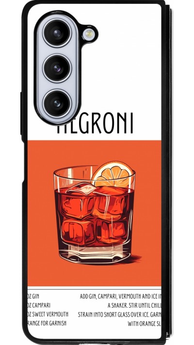 Samsung Galaxy Z Fold5 Case Hülle - Silikon schwarz Cocktail Rezept Negroni