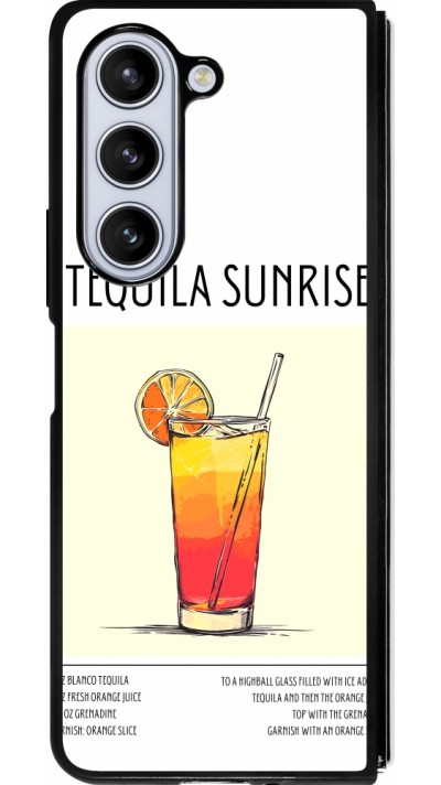 Samsung Galaxy Z Fold5 Case Hülle - Silikon schwarz Cocktail Rezept Tequila Sunrise